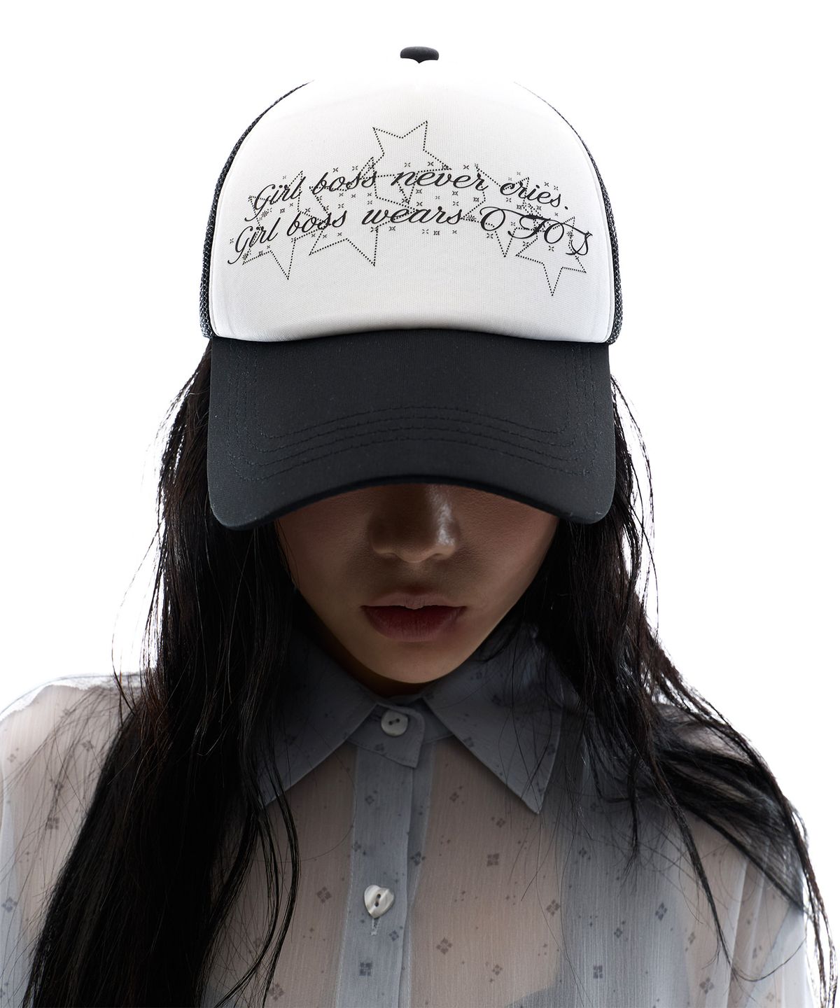 오호스(OJOS) Girlboss Trucker Cap / Black
