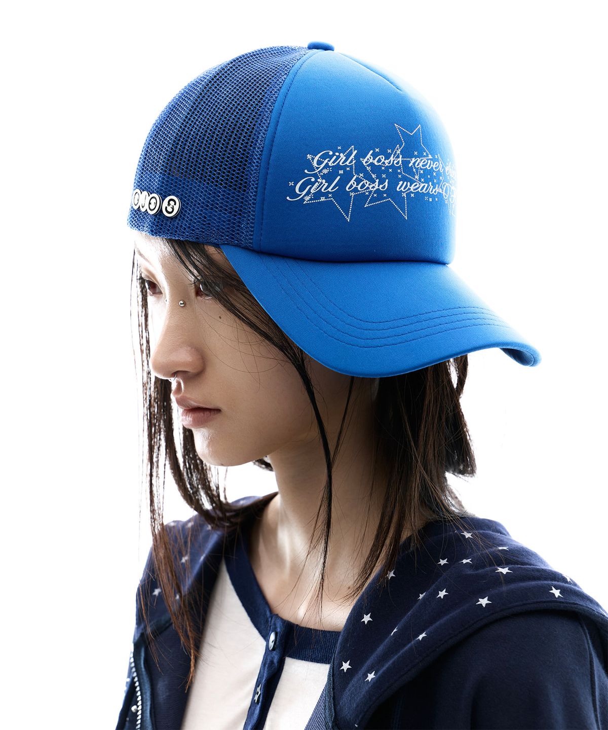 오호스(OJOS) Girlboss Trucker Cap / Blue