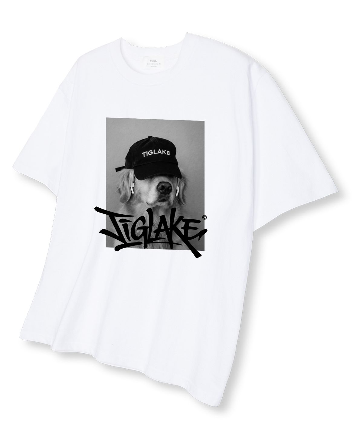 티글레이크(TI.GLAKE) 돈보덜미독 오버핏 반팔 티셔츠 화이트