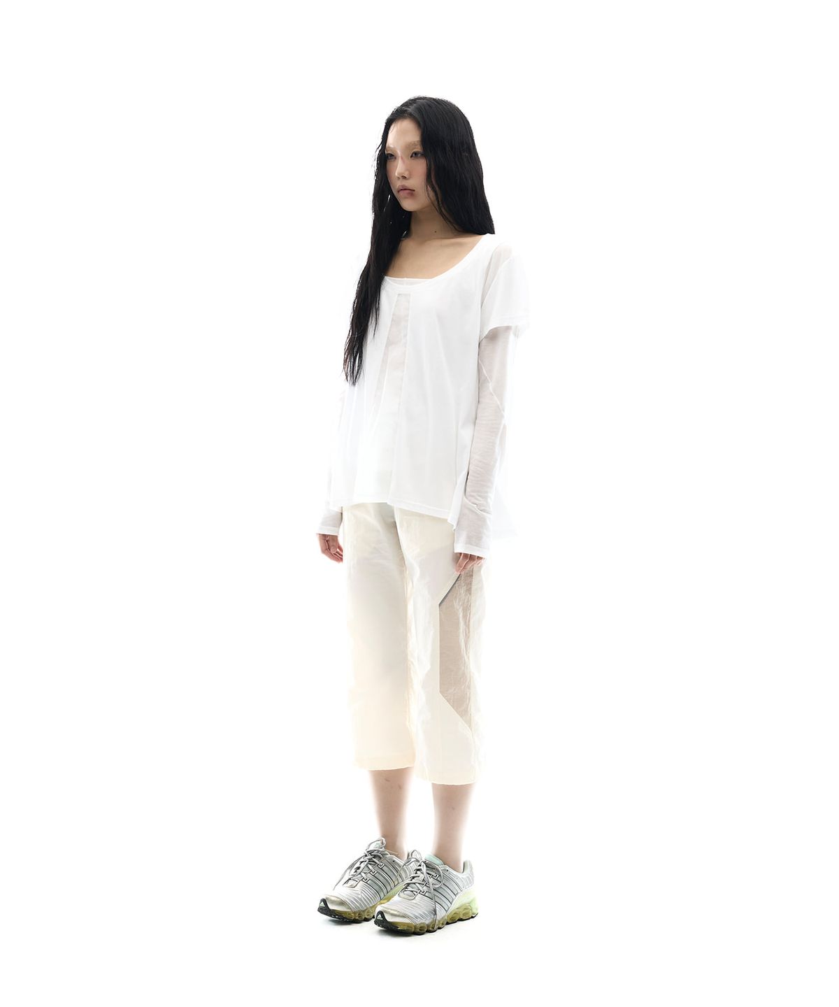 오호스(OJOS) Nylon Banding Capri pants / Yellow