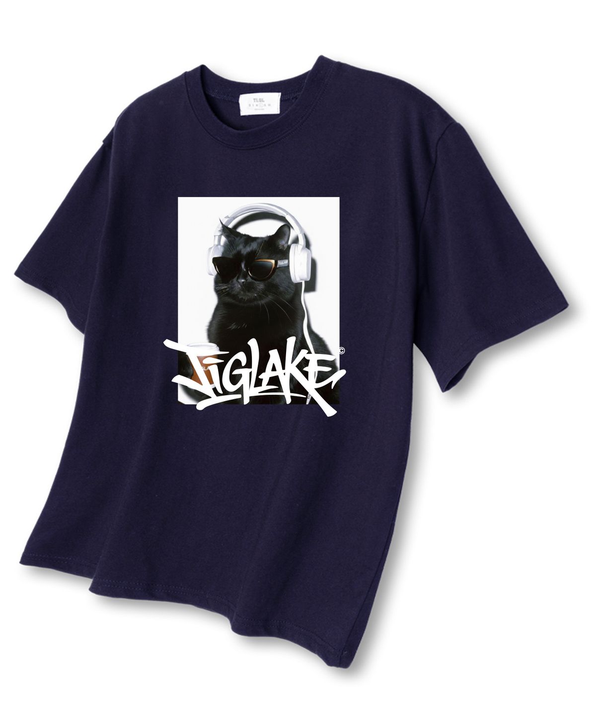 티글레이크(TI.GLAKE) 돈보덜미캣 오버핏 반팔 티셔츠 네이비