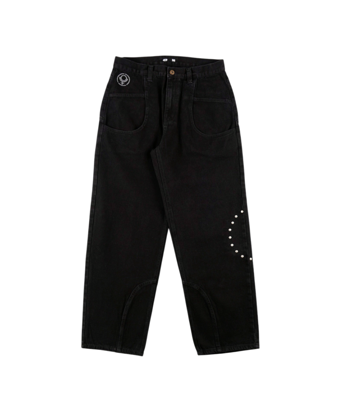이알티알(ERTR) Marvin Circle Rivet Denim Pants Black