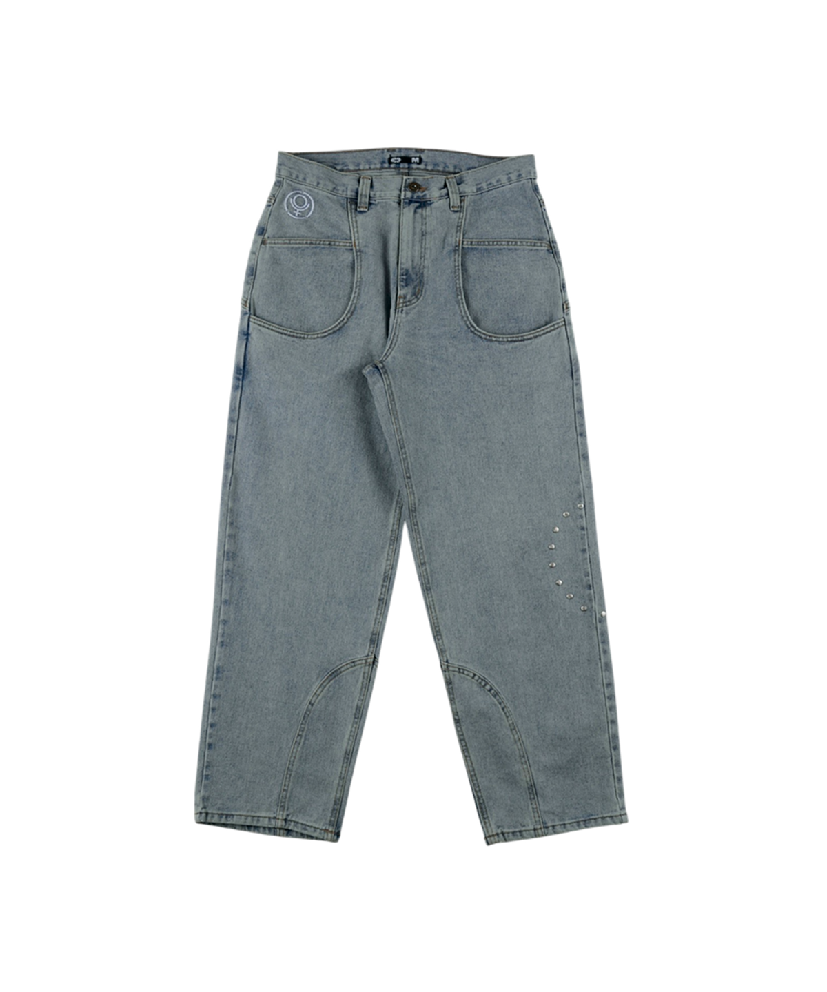 이알티알(ERTR) Marvin Circle Rivet Denim Pants Light Blue
