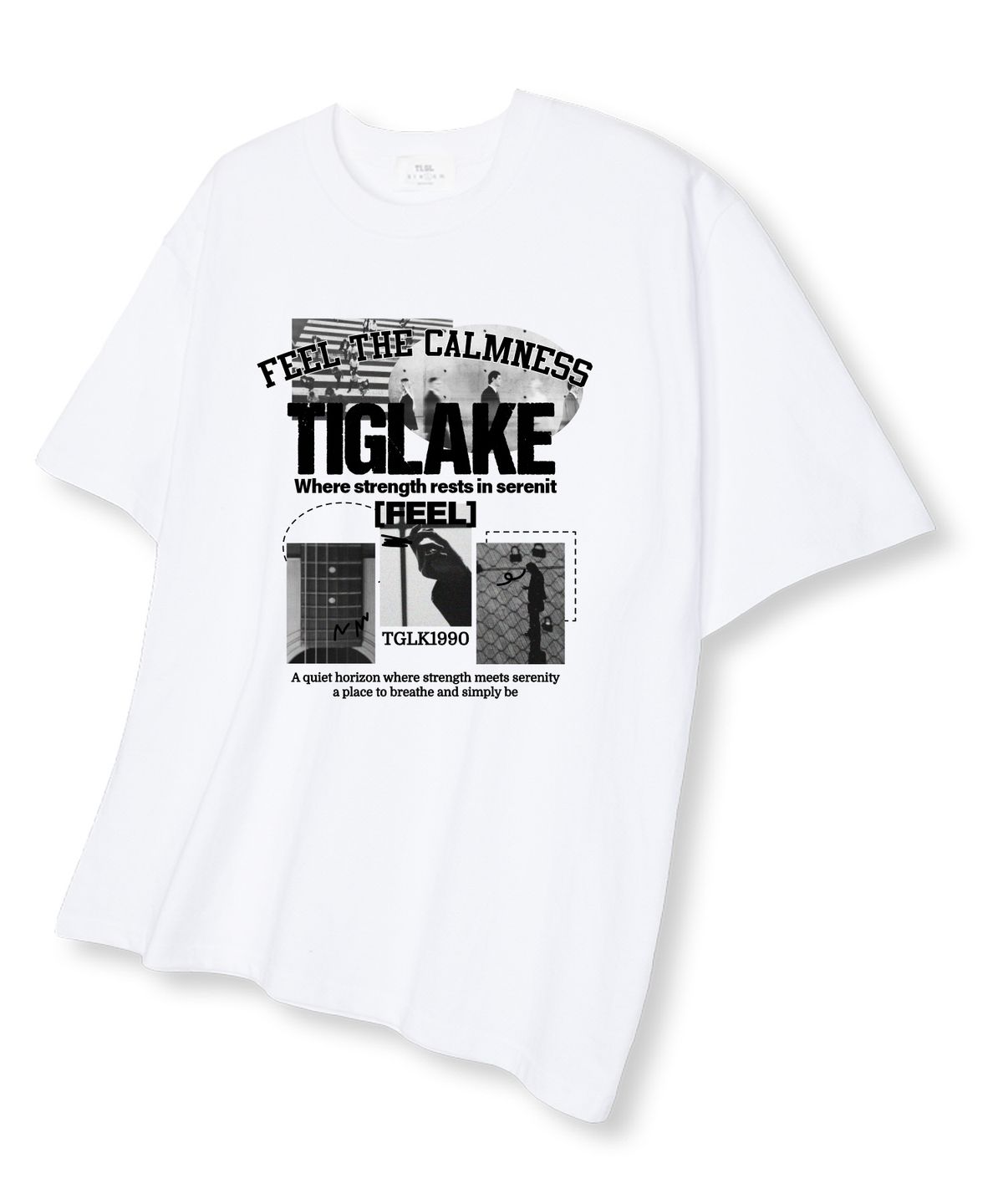 티글레이크(TI.GLAKE) 호리존 오버핏 반팔 티셔츠 화이트