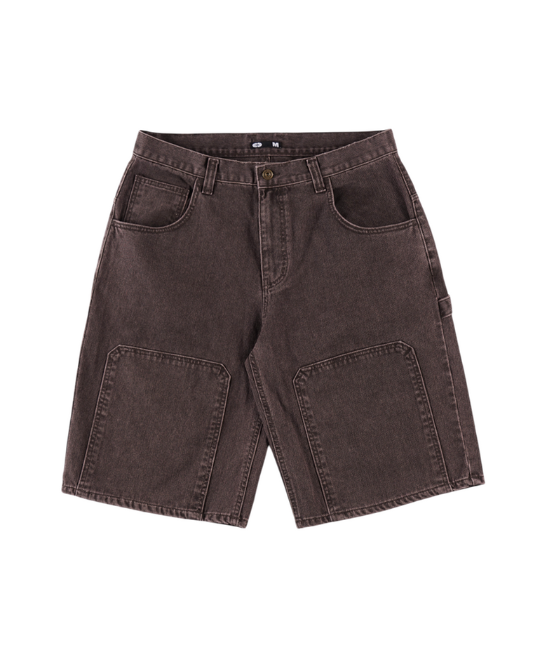 Carpenter Buckle Bermuda Denim Pants Brown