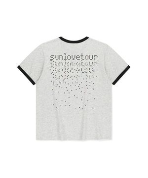 Dots Ringer Tee Heather Grey