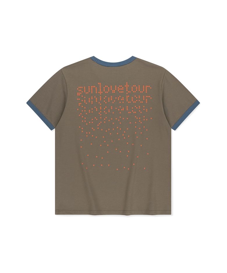 Dots Ringer Tee Taupe