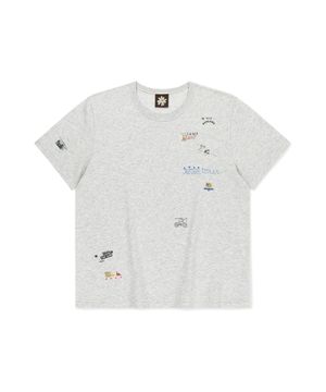 Collage Tee Heather Grey