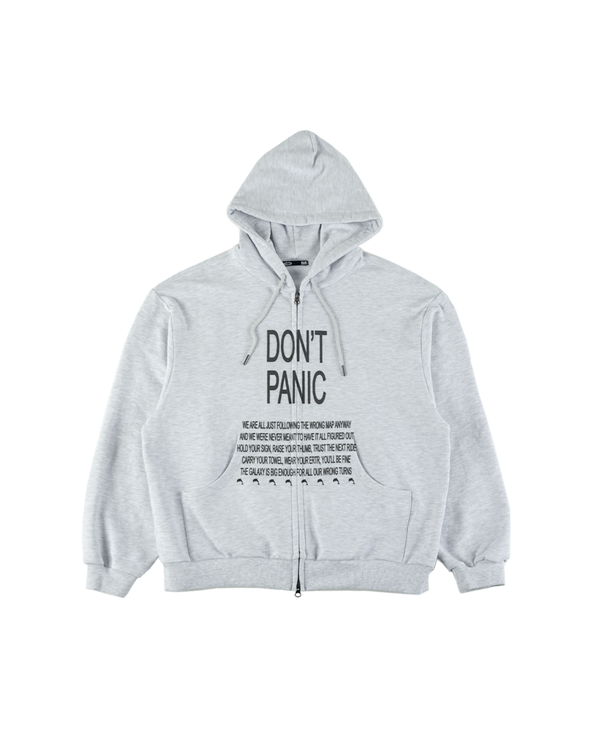 이알티알(ERTR) Dont Panic Hoodie Zip Up Melange White