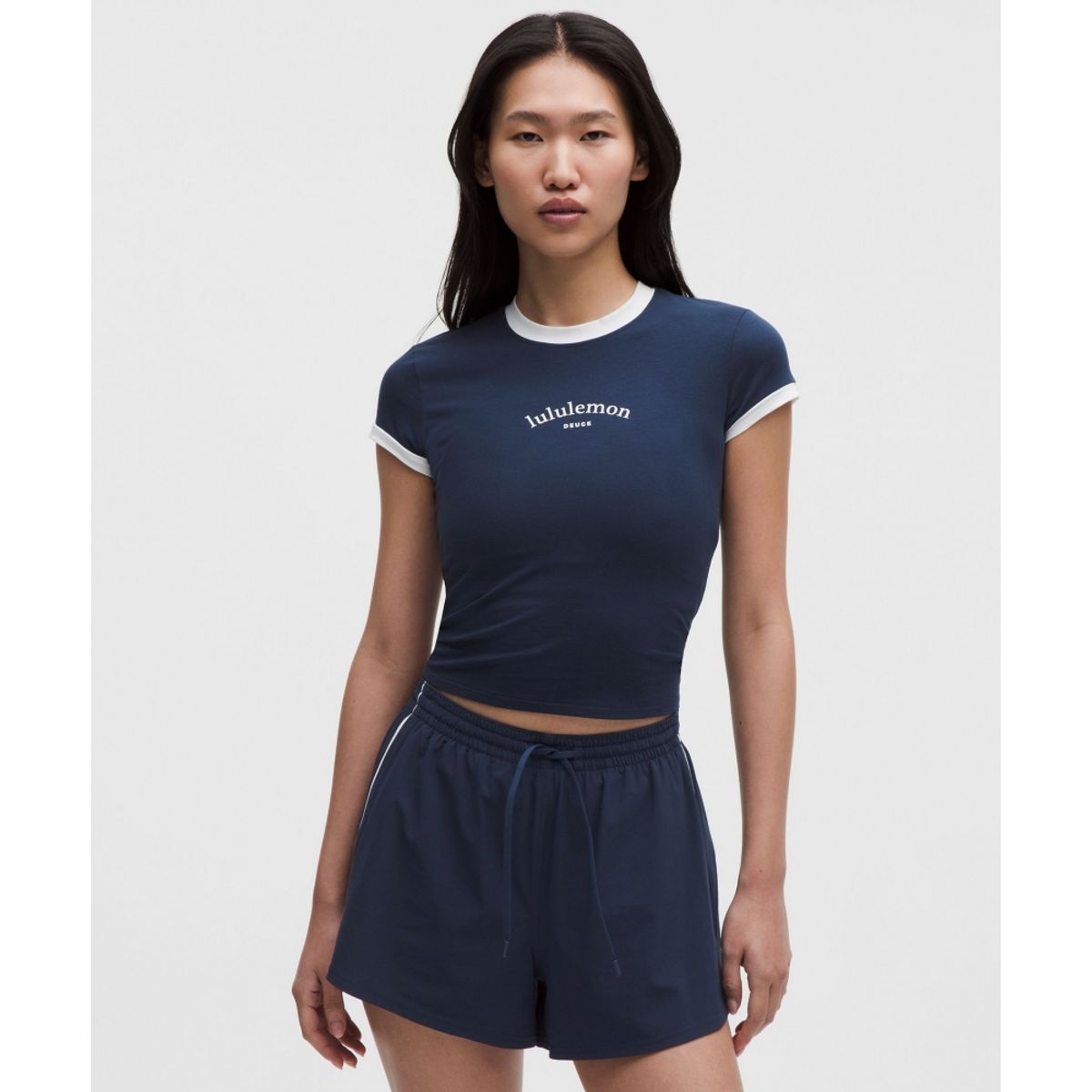 룰루레몬(LULULEMON) 코튼 링거 베이비 티 *테니스 듀스  CLBL WHT