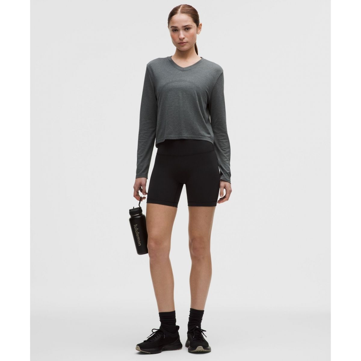 룰루레몬(LULULEMON) 원더 트레인 노라인 하이라이즈 쇼츠 6inch  BLK