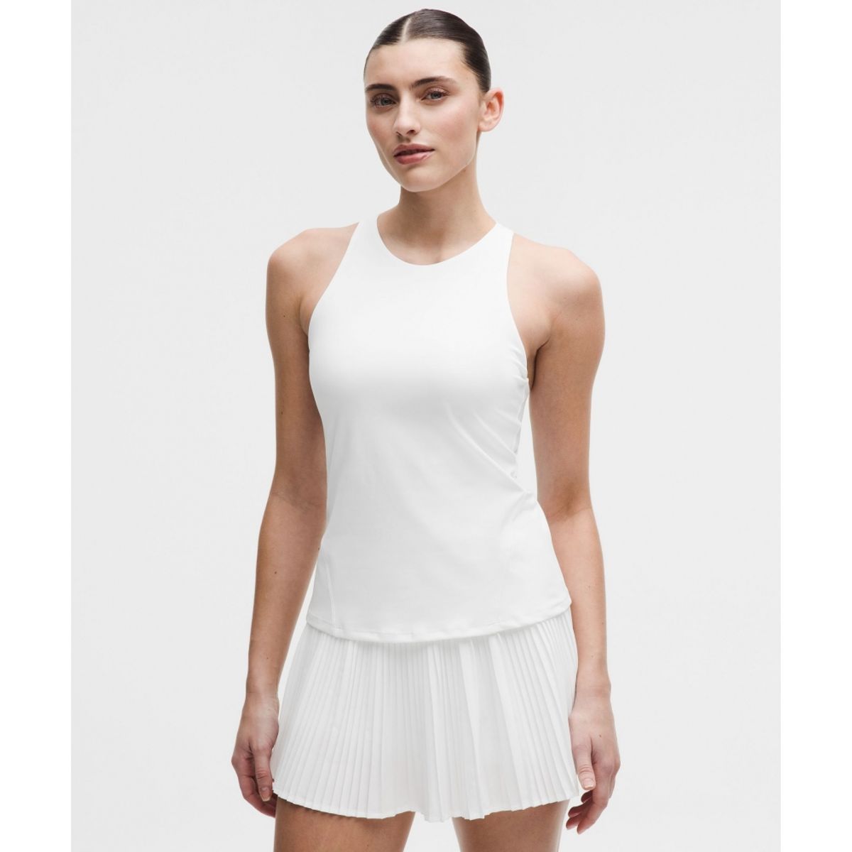 룰루레몬(LULULEMON) 레이서백 하이넥 테니스 탱크탑 *B C컵  WHT