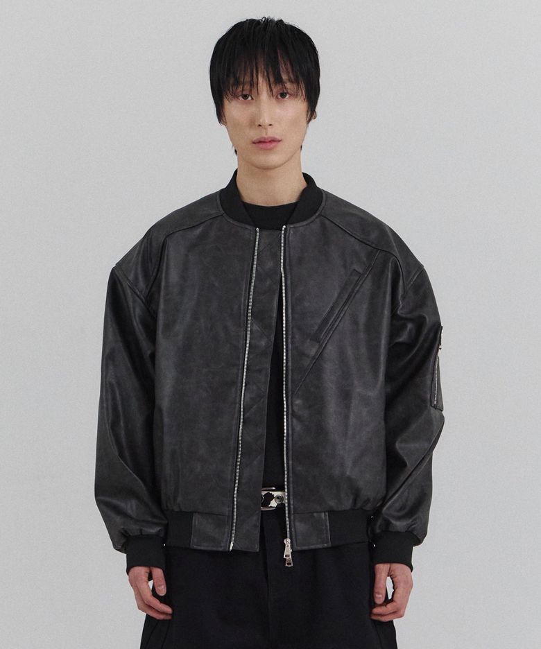 FORCE LEATHER MA-1 (BK)