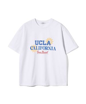 남녀공용 UCLA 레트로 썬 아트워크 반팔 티셔츠[WHITE](UC6ST90)