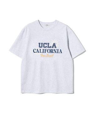 남녀공용 UCLA 레트로 썬 아트워크 반팔 티셔츠[M-GREY](UC6ST90)