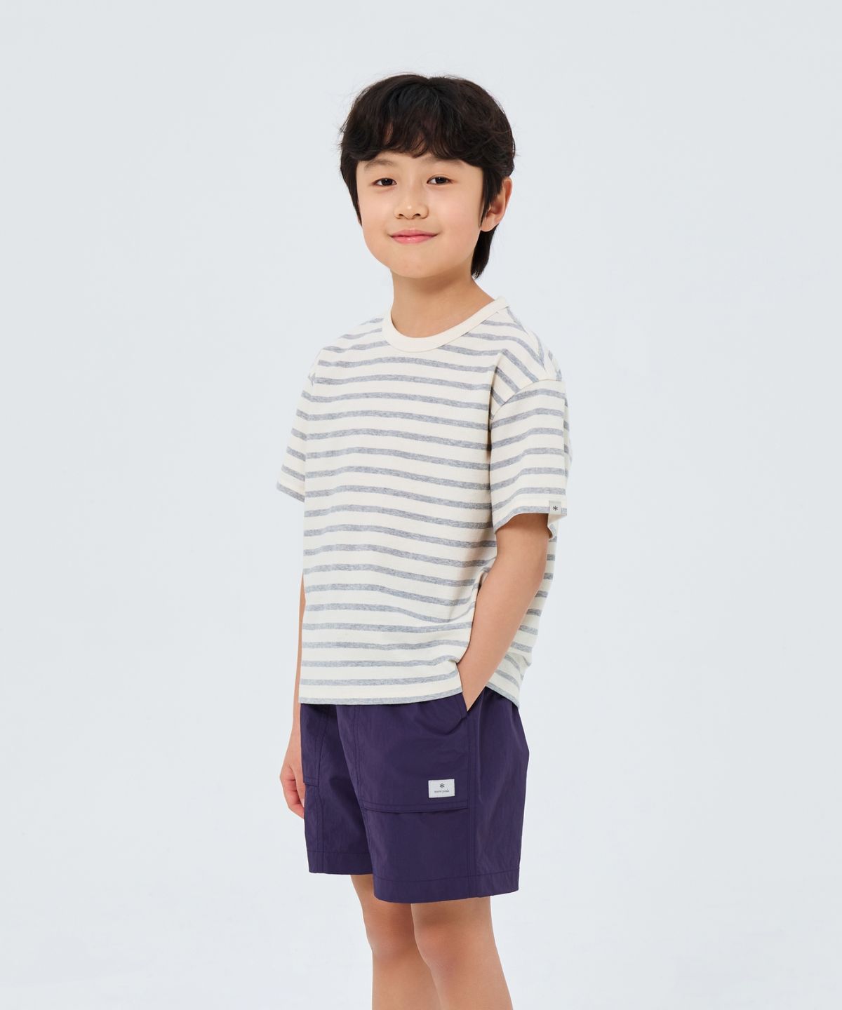 스노우피크 어패럴 키즈(SNOWPEAK APPAREL KIDS) 키즈 소로나 스트라이프 반팔 티셔츠 (S26MKFTS84) Gray