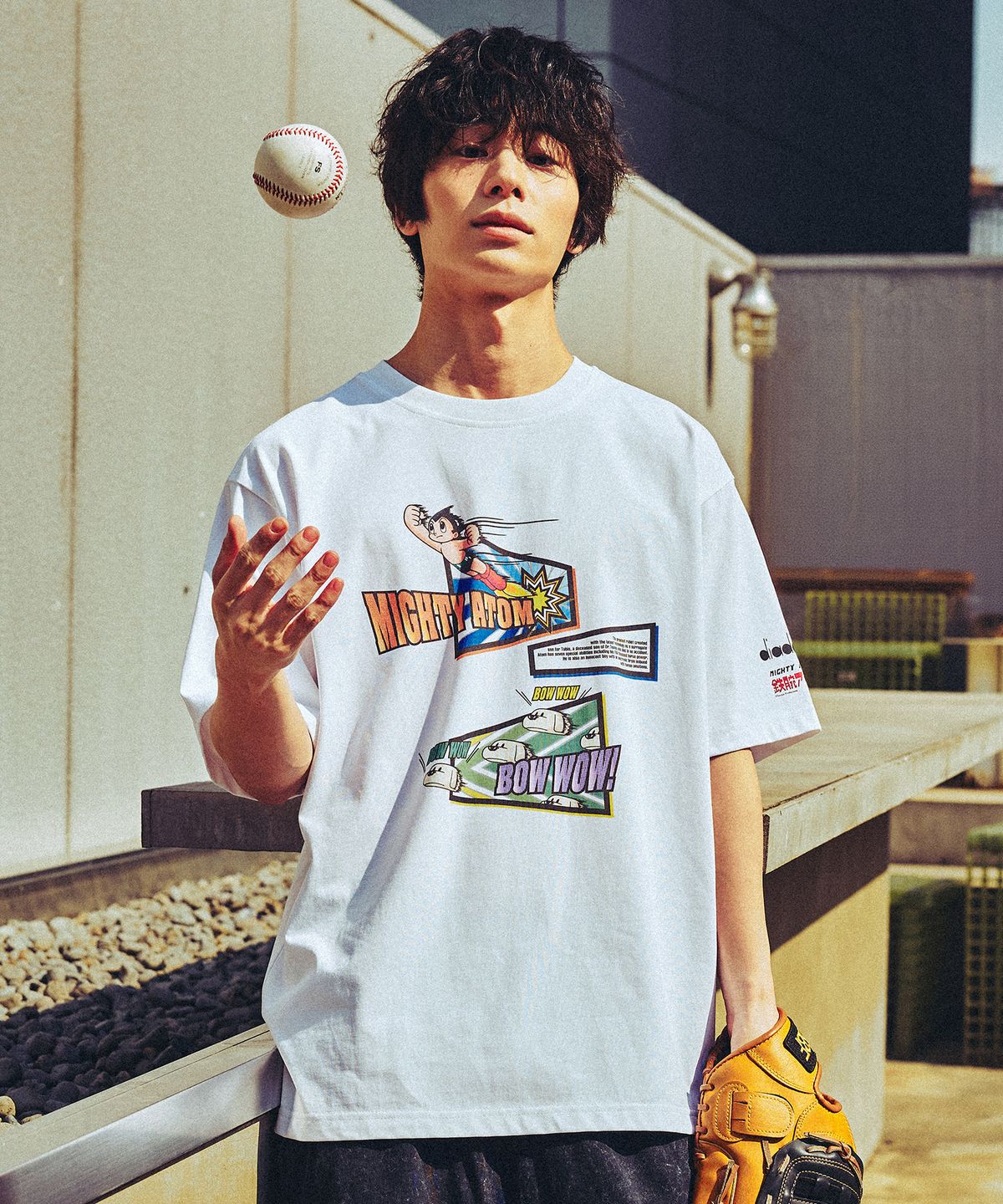 디아도라(diadora) 아톰 그래픽 반팔 티셔츠 YELLOW