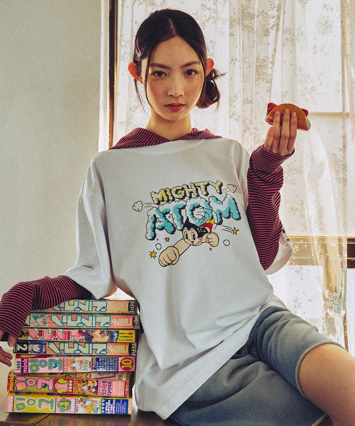 디아도라(diadora) 아톰 그래픽 반팔 티셔츠 SKY BLUE