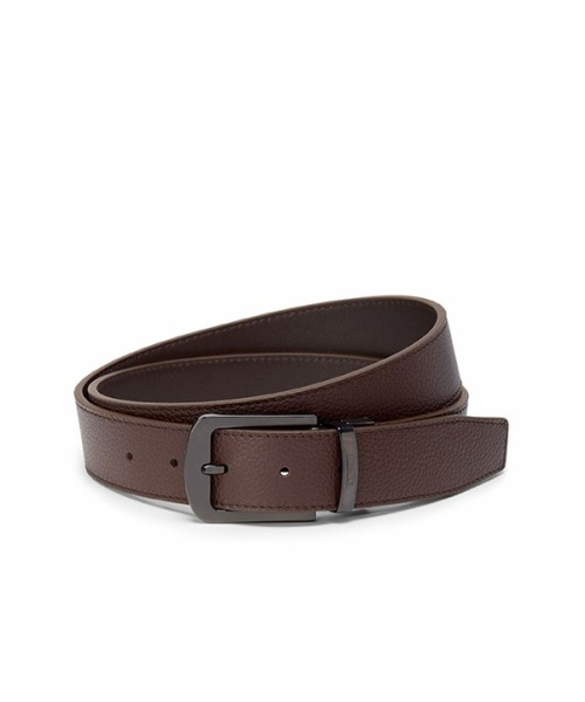투미(TUMI) BELTS 라운드 리버시블 페블-스무스 가죽 원사이즈 벨트 35mm 44 브라운_0165937BPB44