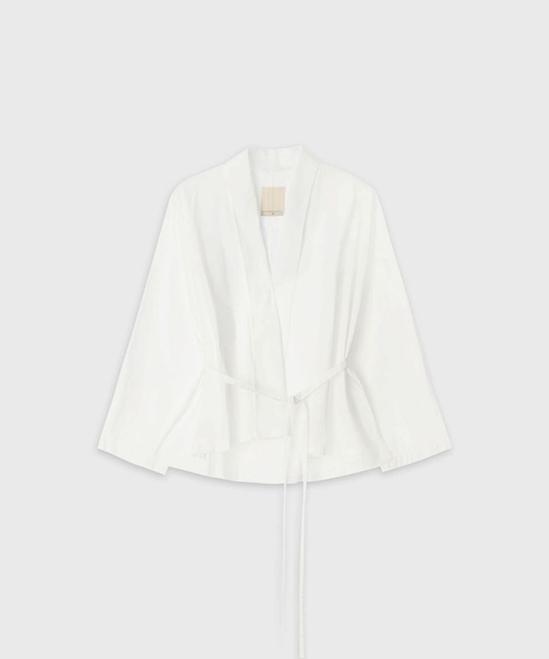SHAWL COLLAR OPEN JACKET_WHITE