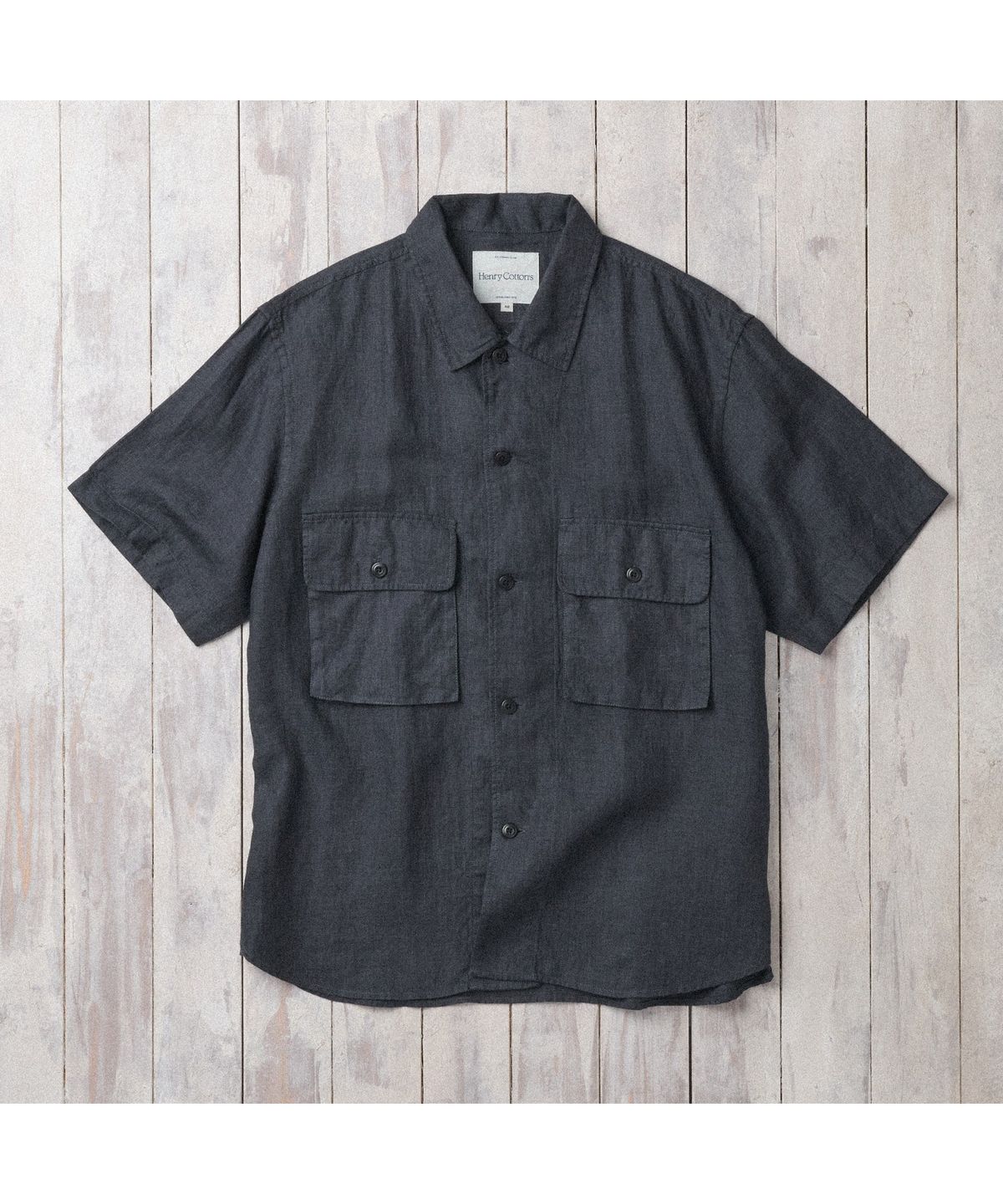 헨리코튼(HENRY COTTONS) [Fly Fishing Club] Linen Utility Shirt AZSAM26240NYD