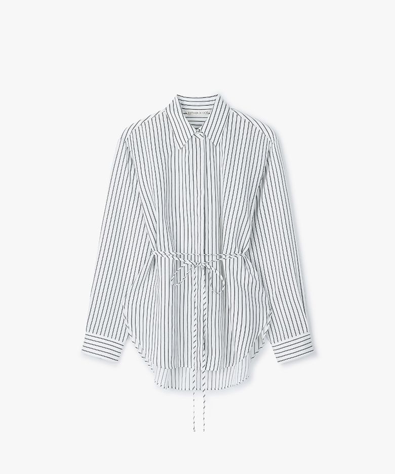 실키 스트라이프 루즈핏 셔츠