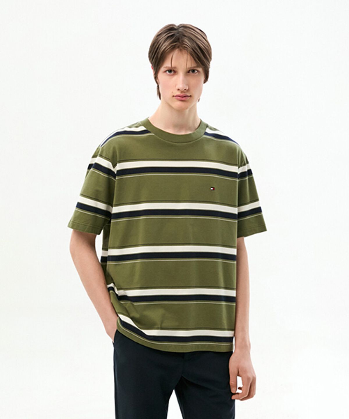 타미힐피거(TOMMY HILFIGER) 릴렉스 핏 테리 티셔츠 (T12G1TPO130MT20CI)