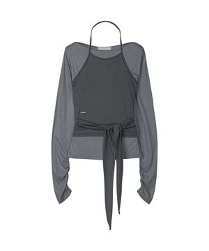 W.(SET)Tie Detail Layered Set Top [DGRAY]_SEWTS025DGRAY