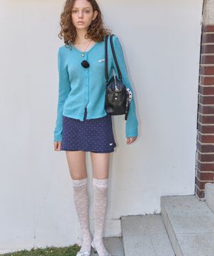BUBBLE DOT SKIRT_NAVY