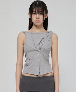 Asymmetric Snap Hoodie (FL-133_Gray)