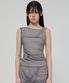 Draped Mesh Layered Sleeveless (FL-116_Gray)