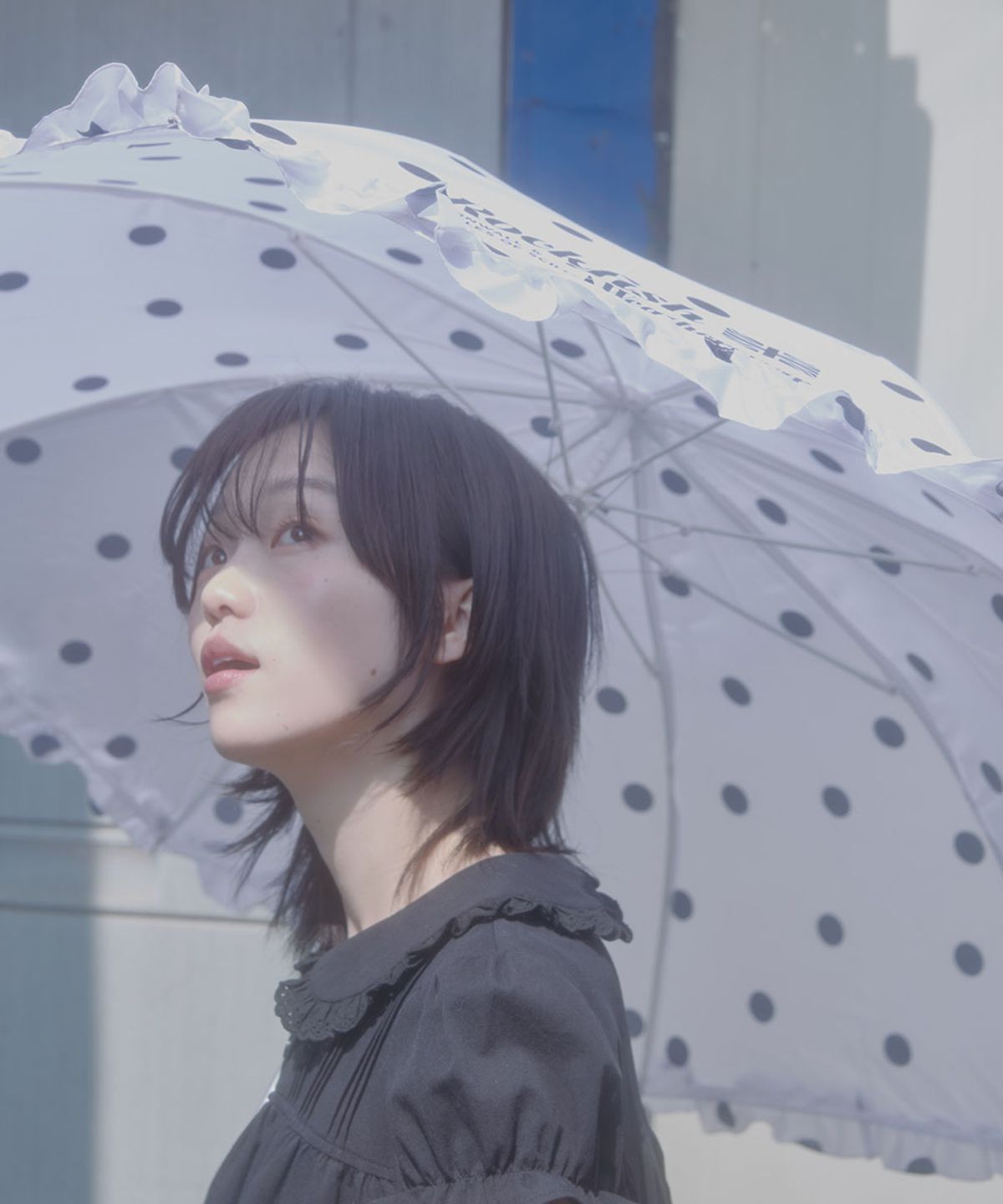 락피쉬웨더웨어(ROCKFISH WEATHERWEAR) FRILLED DOT UMBRELLA LONG - WHITE DOTS