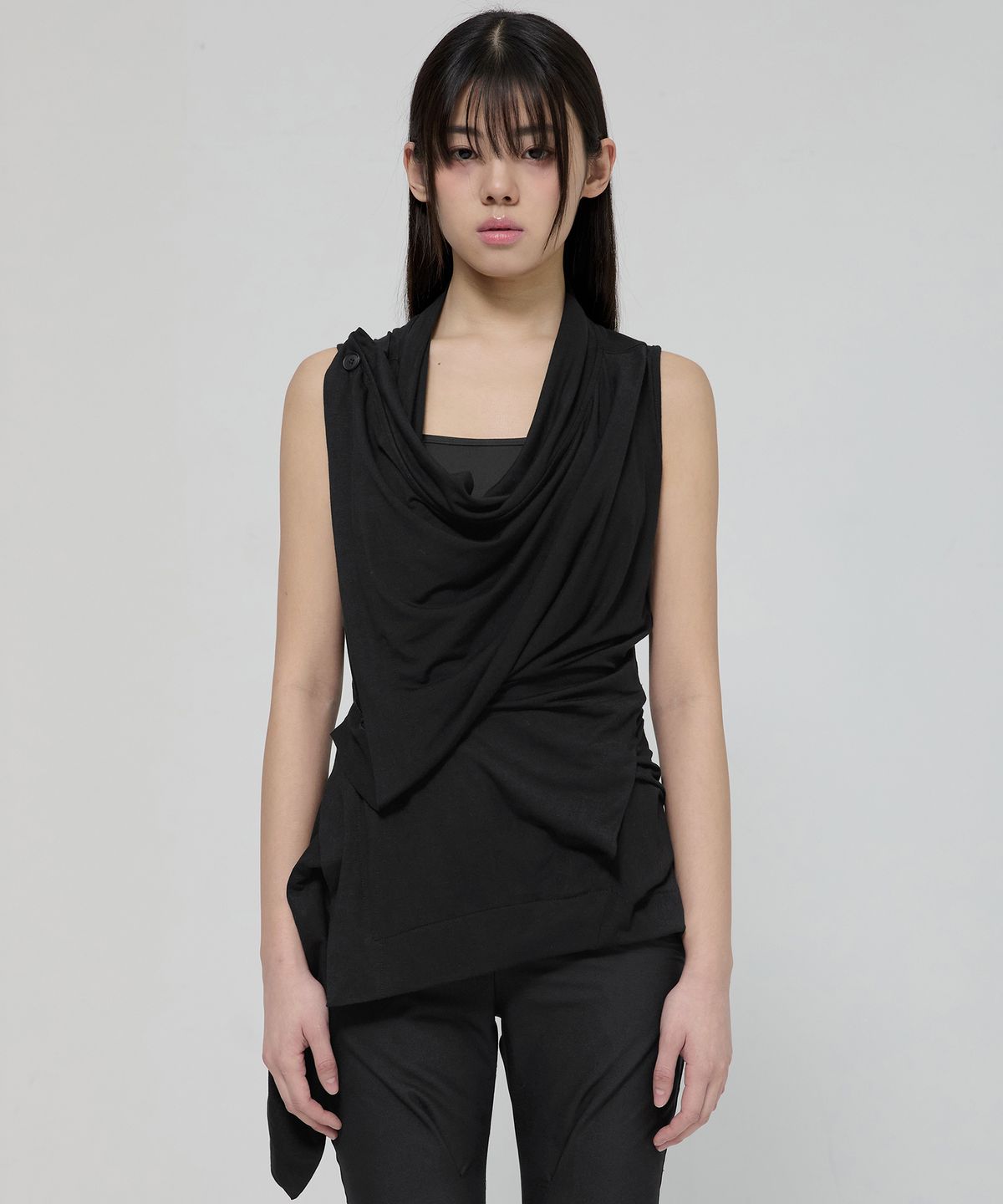 플레어업(FLAREUP) Raya Snap Cardigan (FL-120_Black)