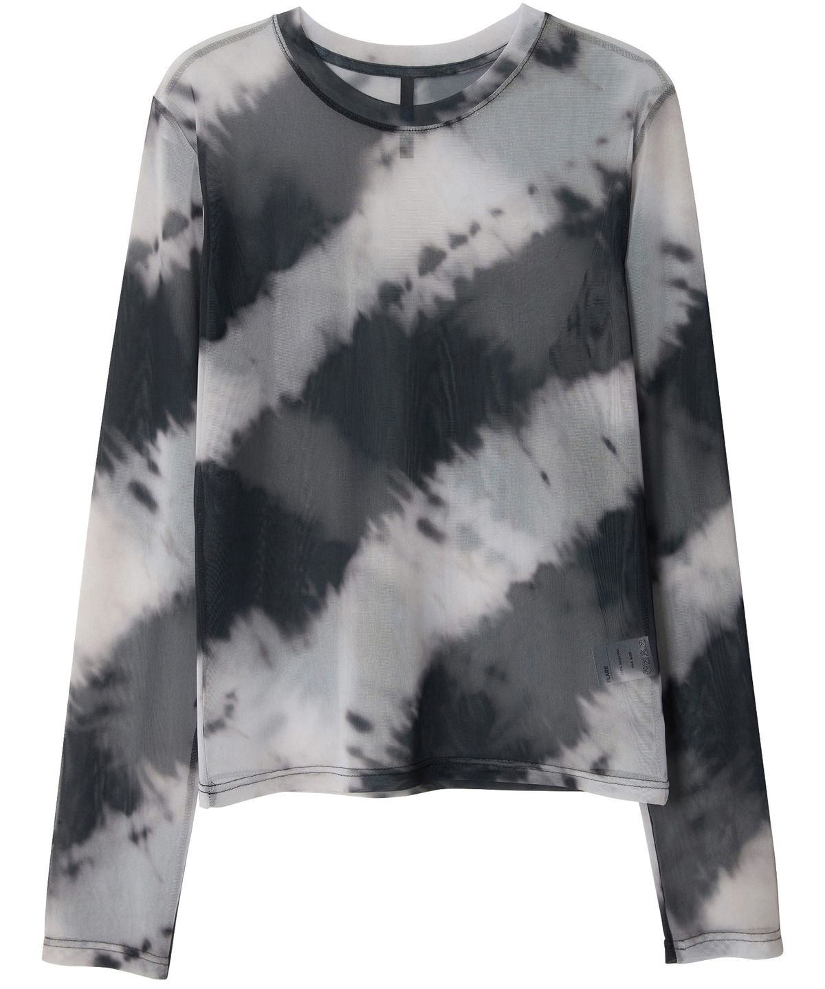 플레어업(FLAREUP) Sheer Mesh Long Sleeve (FL-142_Black&Cream)