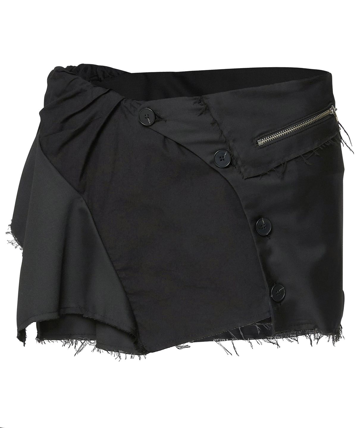 플레어업(FLAREUP) Asymmetrical Layered Mini Skirt (FL-267_Black)