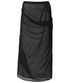 Draped Mesh Layered Long Skirt (FL-264_Black)