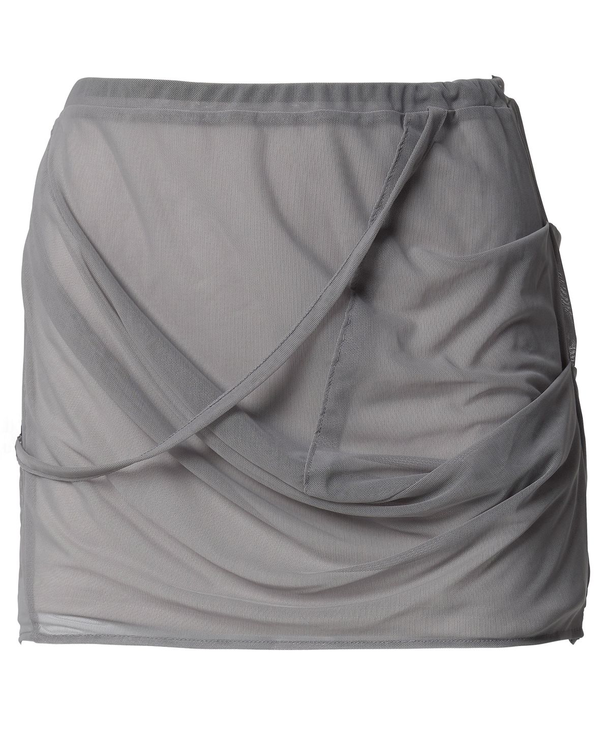 플레어업(FLAREUP) Draped Mesh Layered Mini Skirt (FL-265_Gray)