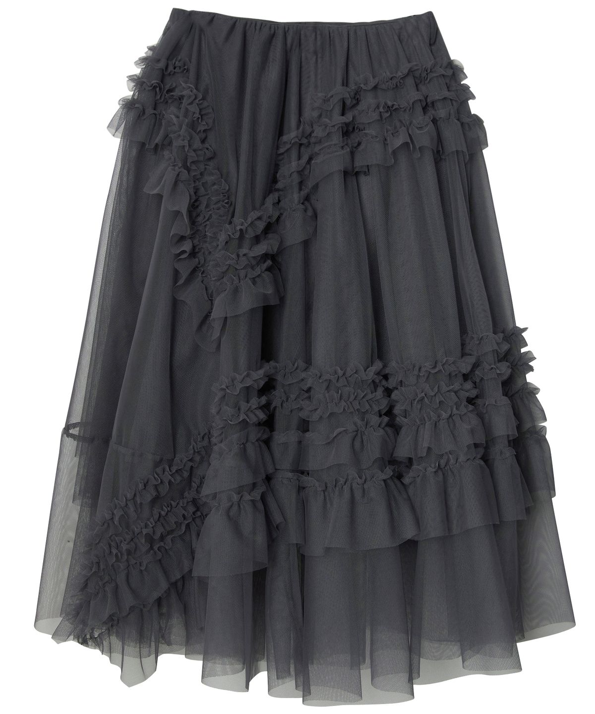 플레어업(FLAREUP) Tulle Layered Long Skirts (FL-266_Charcoal)