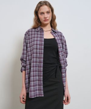 루즈핏 내추럴 체크 셔츠 [PURPLE] / GF1LSH511