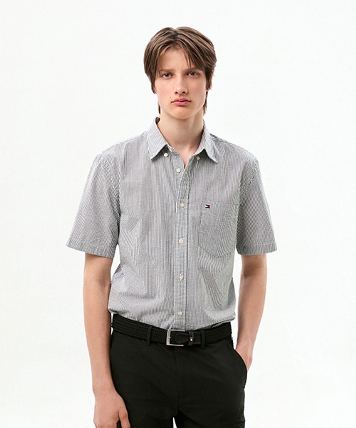 타미힐피거(TOMMY HILFIGER) [Asian fit] 시어서커 스트라이프 셔츠 (T12G3WSH120MT20A6)