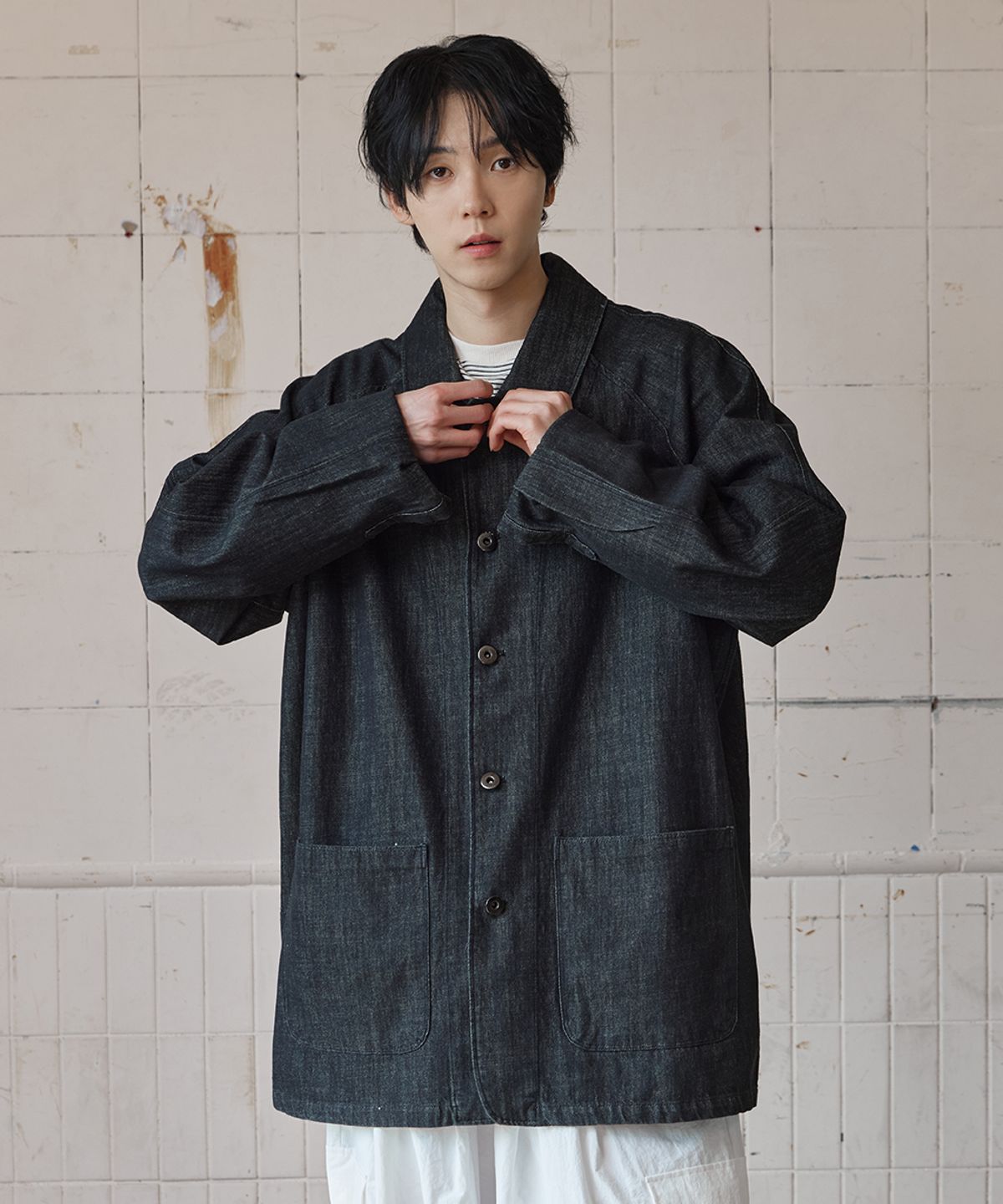 러기드하우스(RUGGED HOUSE) 헤리티지 데님 워커 자켓 블랙
