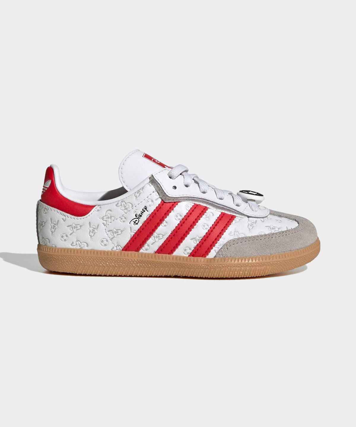 아디다스 키즈(ADIDAS KIDS) 아디다스 X 디즈니 삼바 OG 컴포트 클로저 엘라스틱 레이스 키즈 - 화이트 스칼렛 / IH1753