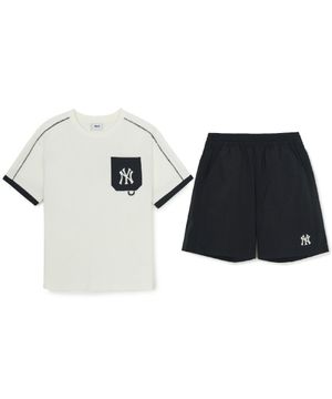 아웃도어 베이직 포켓 레이어드 티셔츠세트 NY (Black)