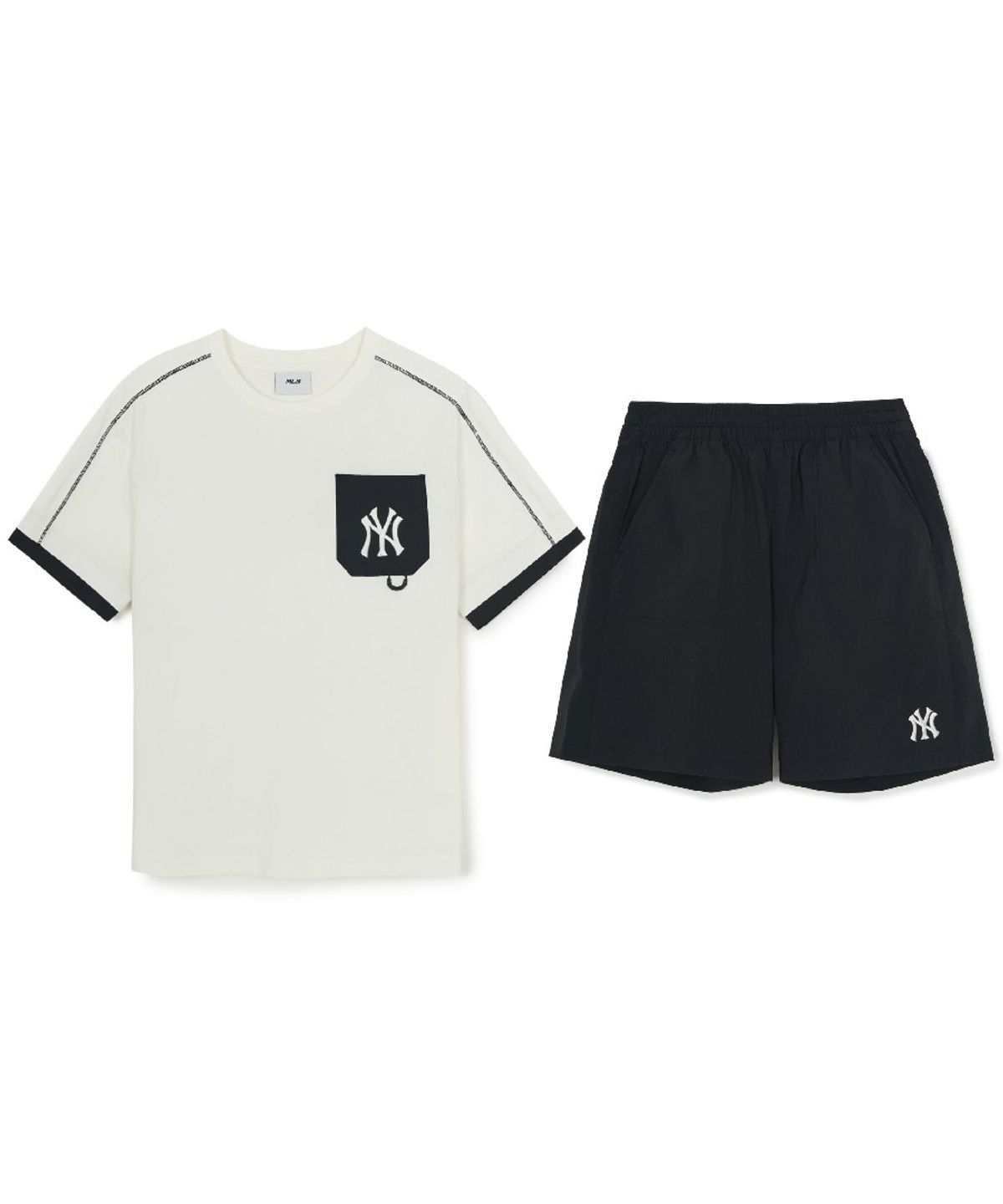 엠엘비 키즈(MLB KIDS) 아웃도어 베이직 포켓 레이어드 티셔츠세트 NY (Black)