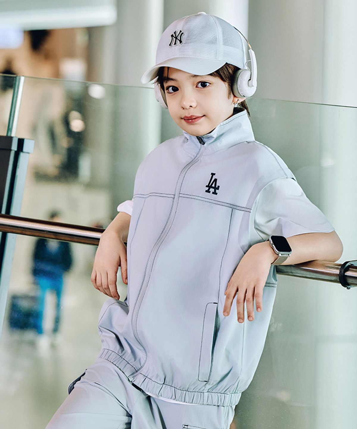 엠엘비 키즈(MLB KIDS) 스트릿 베이직 집업조끼 3 세트 LA (L.SKY BLUE)