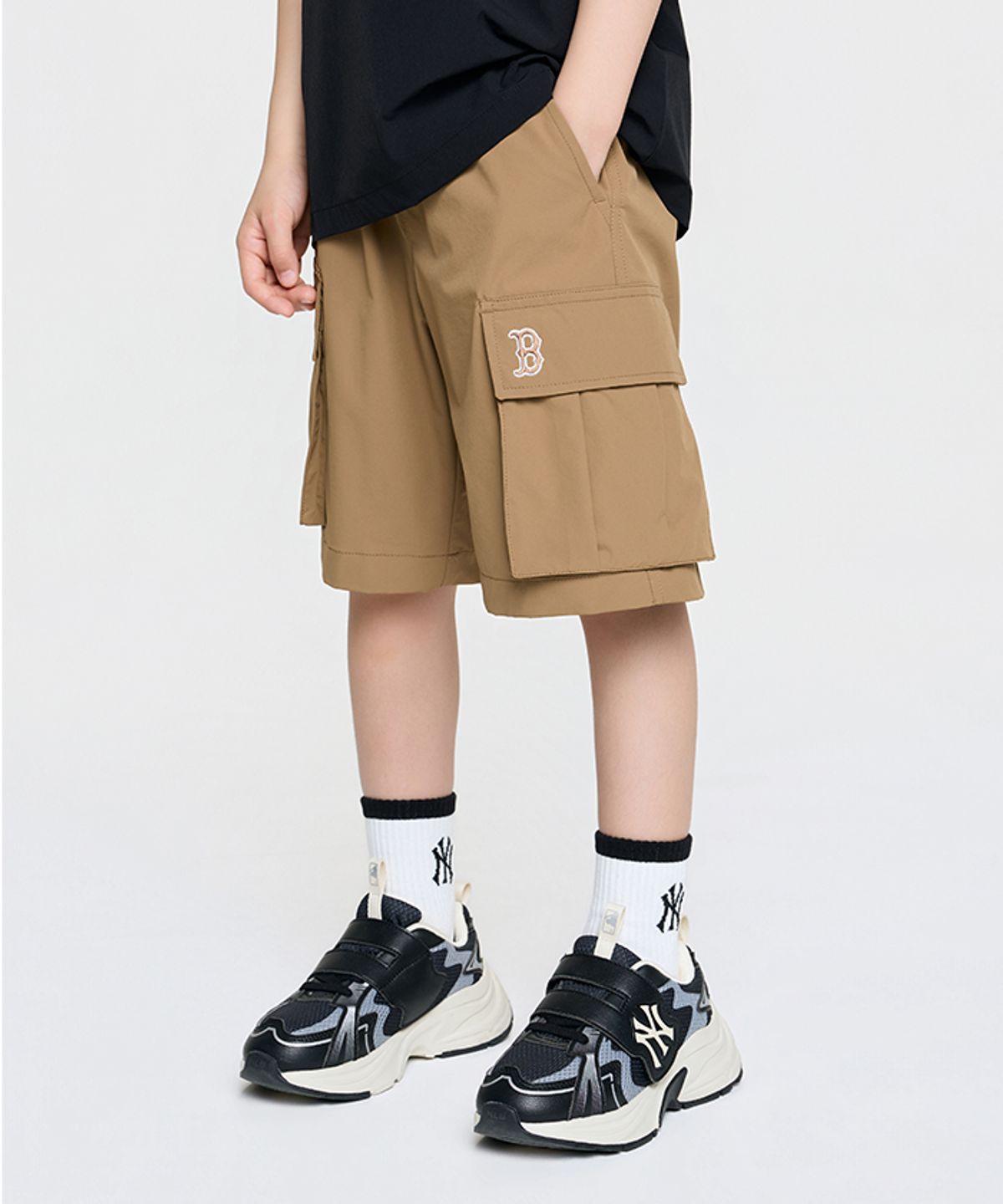 엠엘비 키즈(MLB KIDS) 아웃도어 카고 5.5부 팬츠 BOS (D.Beige)