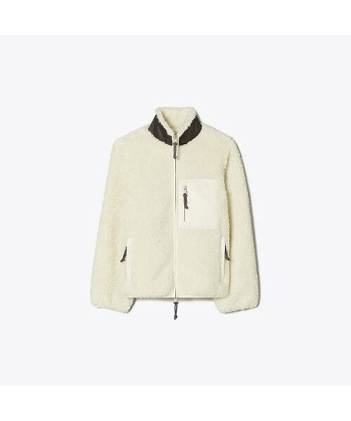 토리버치(TORYBURCH) 컬러블록 플리스 자켓 - 아이보리