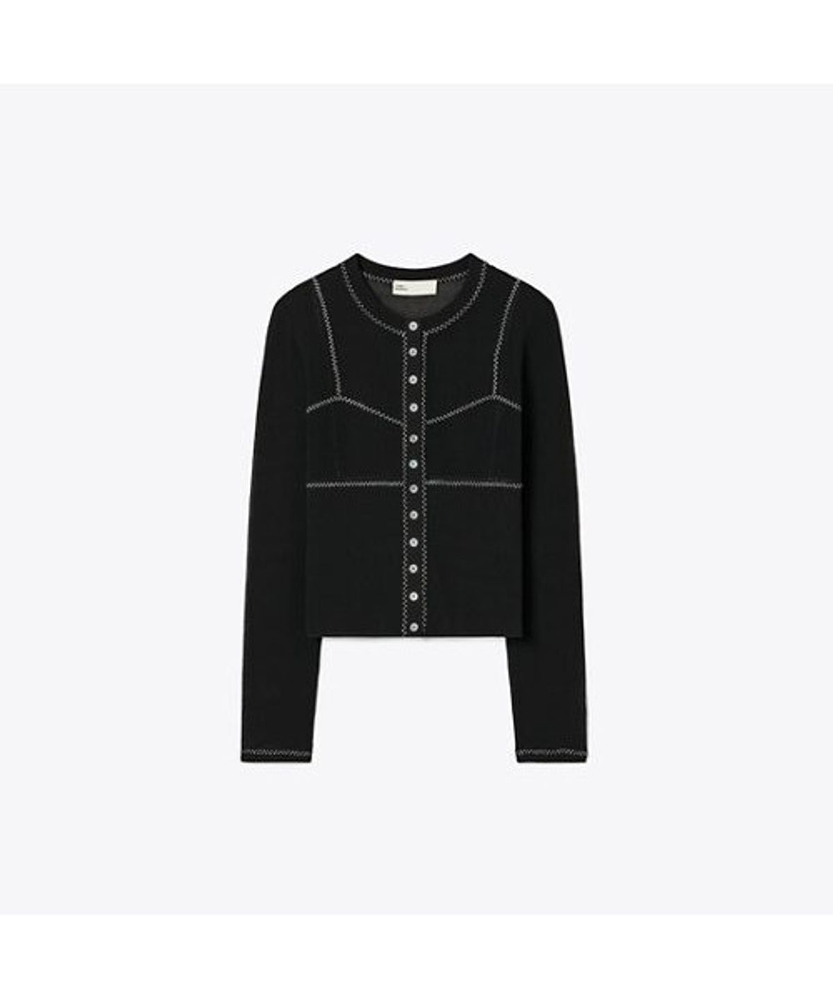 토리버치(TORYBURCH) 코튼 앤 나일론 메쉬 가디건 - 블랙
