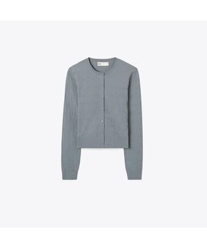 티 모노그램 자카드 가디건 - 다크 그레이