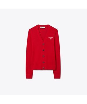 시몬 울 가디건 - 홀리 레드